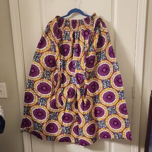 Vibrant Purple and Yellow Patterned Palazoo Pants